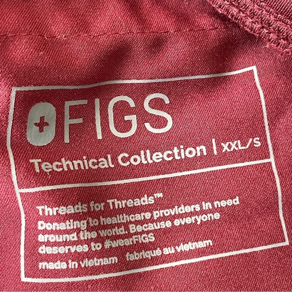 Figs Axim Burgundy Red Cargo Scrub Pants - 35665
